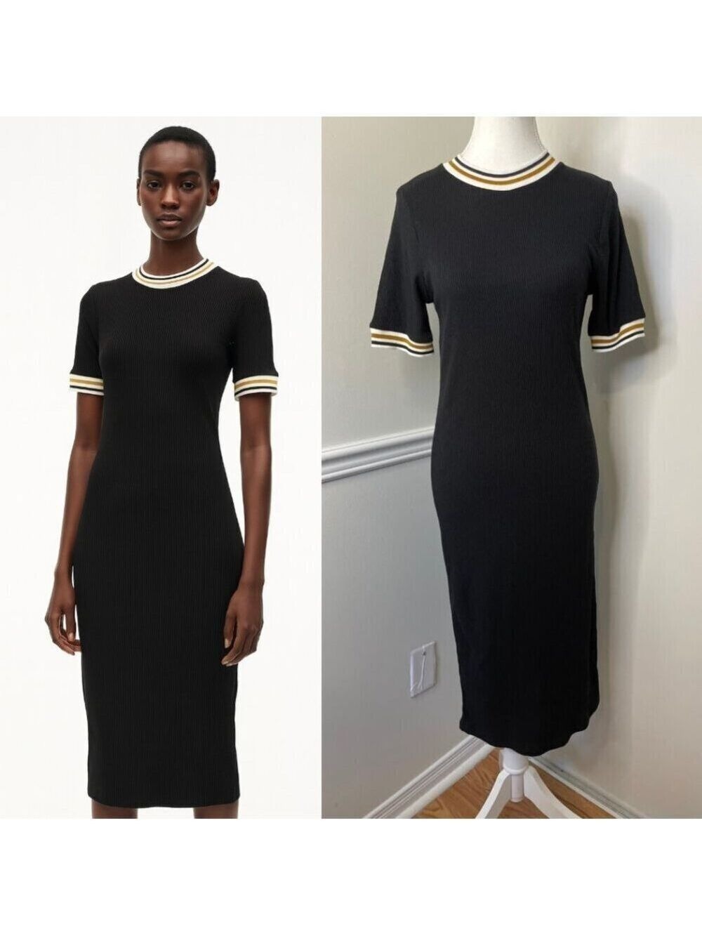 NWT Zara Bodycon Ribbed Midi Dress